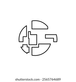 destroy planet icon line art vector