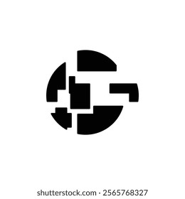 destroy planet icon Vector flat thin line illustration