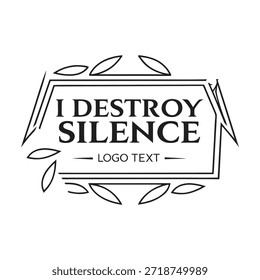 Destruyo el diseño del logotipo de la tipografía del silencio con el texto moderno audaz