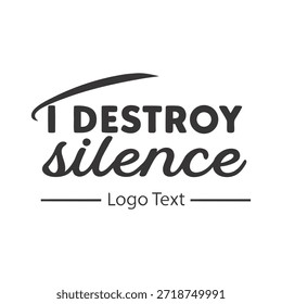 Destruyo el diseño del logotipo de la tipografía del silencio con el texto moderno audaz