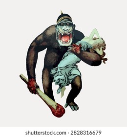Destroy this mad brute Enlist U.S. Army, vintage vector element.