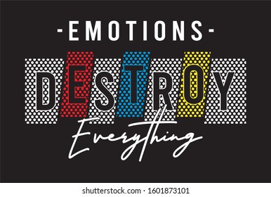 destroy typography for print t shirt 