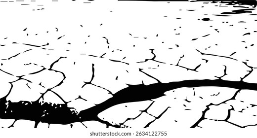 Destroyed and Aged Wall Texture with Cracks and Peeling Details – Ideal for Vintage, Horror, or Urban Themed Artwork