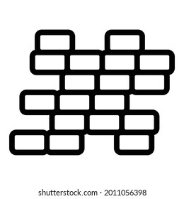 Icono de pared de ladrillo destruido. Icono de vector de pared de ladrillo destruido para diseño web aislado en fondo blanco