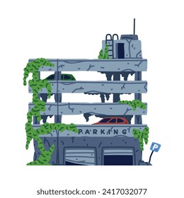 Edificio destruido después de la guerra o del terremoto Ilustración vectorial