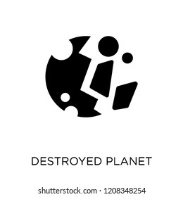 Destroyed planet icon. Destroyed planet symbol design from Astronomy collection.
