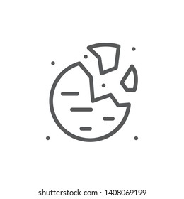 Destroyed planet icon - Vector. Spage concept vector illustration.