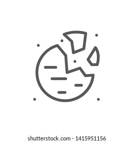 Destroyed planet icon - Vector. Spage concept vector illustration.