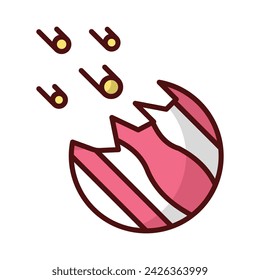 Destroyed Planet icon vector stock illustration