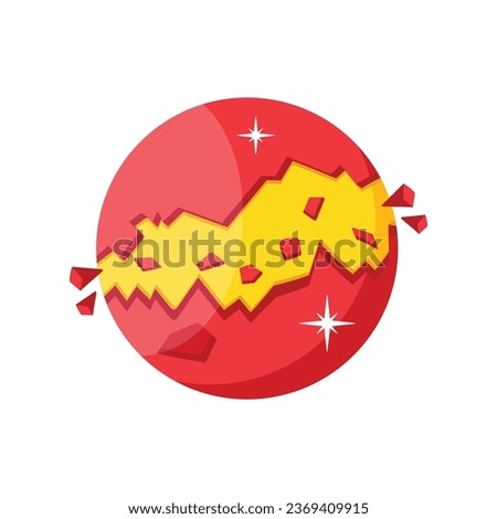 Destroyed Planet vector colorful stickers Icon Design illustration. EPS 10 File 
