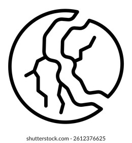 Destroyed Planet Vector Line Icon Design