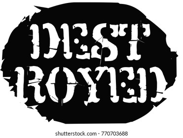 Destroyed. Typographic stamp visualisation concept Original series.