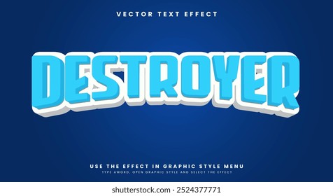 Destroyer 3d bearbeitbare Texteffekt-Vorlage mit dunklem Hintergrund