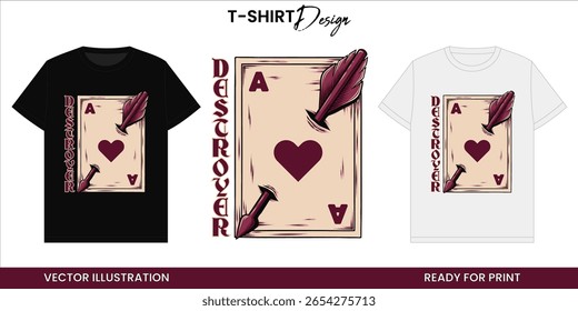 O Cartão Destroyer - Símbolo de Amor Escuro Vetor Gráfico Tee Design
