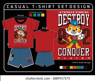destroyer football player, vector cartoon illustration graphic design