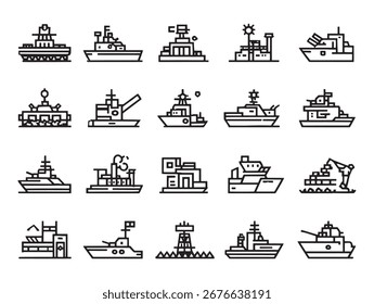 Destructor diseño minimalista navy ship ilustración