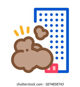Destroying House Icon Vector. Outline Destroying House Sign. Color Isolated Contour Symbol Illustration