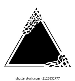 destructed geometric triangle signs flat style isolated white background