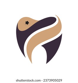 Destructed teeth modern vector design
