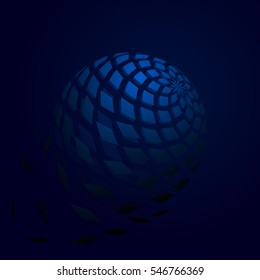 Destruction of the abstract sphere consisting of squares