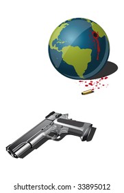 The destruction of the earth, isolated illustration