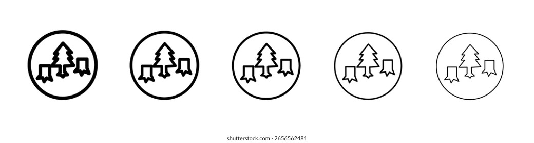 Destruction of forests icon black and white vector sign