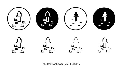 Destruction of forests icon linear logo isolated
