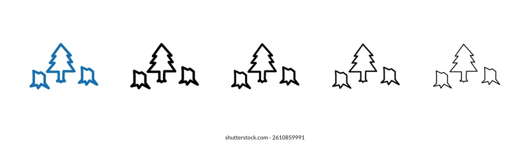 Destruction of forests icon Outline vector logo for web ui