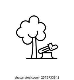 Destruction of forests icon simple vector symbol