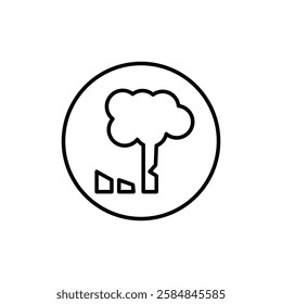 Destruction of forests icon Thin line art isolated