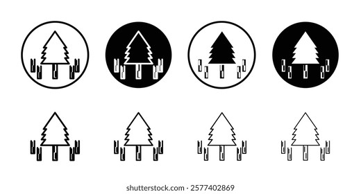 Destruction of forests icon Vector logo set flat