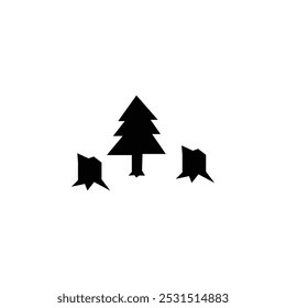 Destruction of forests icon web design in vector