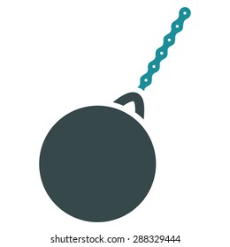 Destruction hammer icon from Business Bicolor Set. Vector style: flat bicolor symbols, soft blue colors, rounded angles, white background.