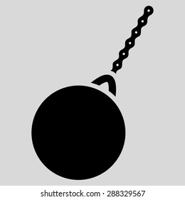 Destruction hammer icon from Business Bicolor Set. Vector style: flat symbols, black color, rounded angles, light gray background.