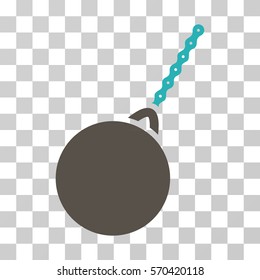 Destruction Hammer icon. Vector illustration style is flat iconic bicolor symbol, grey and cyan colors, transparent background. Designed for web and software interfaces.