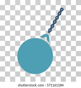 Destruction Hammer icon. Vector illustration style is flat iconic bicolor symbol, cyan and blue colors, transparent background. Designed for web and software interfaces.