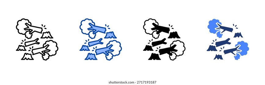 Destruction icon set multiple style collection