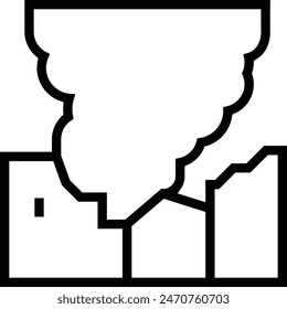 destruction icon. Thin linear style design isolated on white background