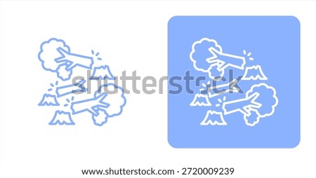 Destruction LineTwo-tone color and contrasting background icon illustration