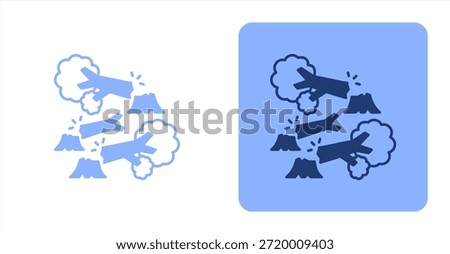 Destruction MixedTwo-tone color and contrasting background icon illustration