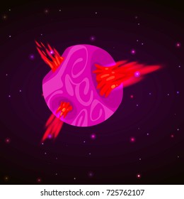 Destruction planet concept background. Cartoon illustration of destruction planet vector concept background for web