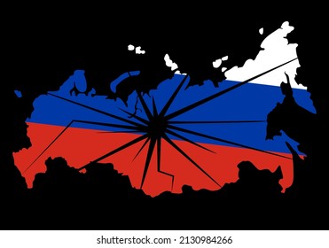 Destruction of the Russian federation state because of sanctions. Split of the country and the cessation of existence of Russia. Result of the attack on Ukraine and the threat of nuclear war in world.