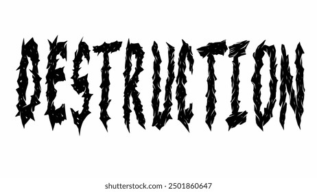 Destrucción tipografía de texto Ilustración vectorial de fuente de estilo crack