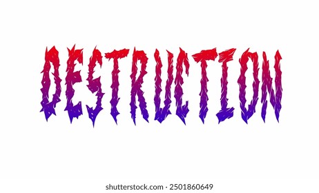 Destruction text typography crack style font vector illustration