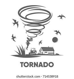 Destructive tornado vector concept