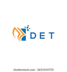 DET crédito reparação contabilidade design logotipo em fundo branco. Iniciais criativas DET Crescimento gráfico carta logotipo conceito. Design do logotipo de finanças empresariais DET.
