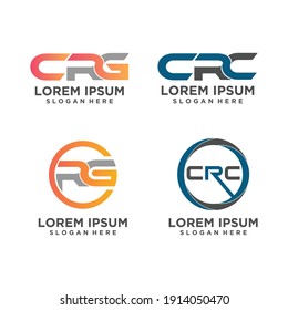 det of CRG RG CRC letter logo design vector