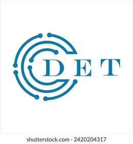 DET letter design. DET letter technology logo design on white background. DET Monogram logo design for entrepreneur and business