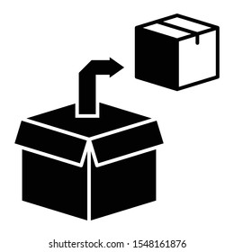 Detach box Parcel to reduce transportation costs vector icon design