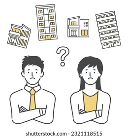 Detached house and condominium, men and women who are worried about purchasing
